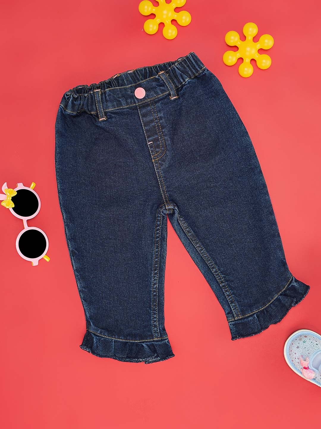 

Pantaloons Baby Infant Girls Clean Look No Fade Stretchable Jeans, Blue