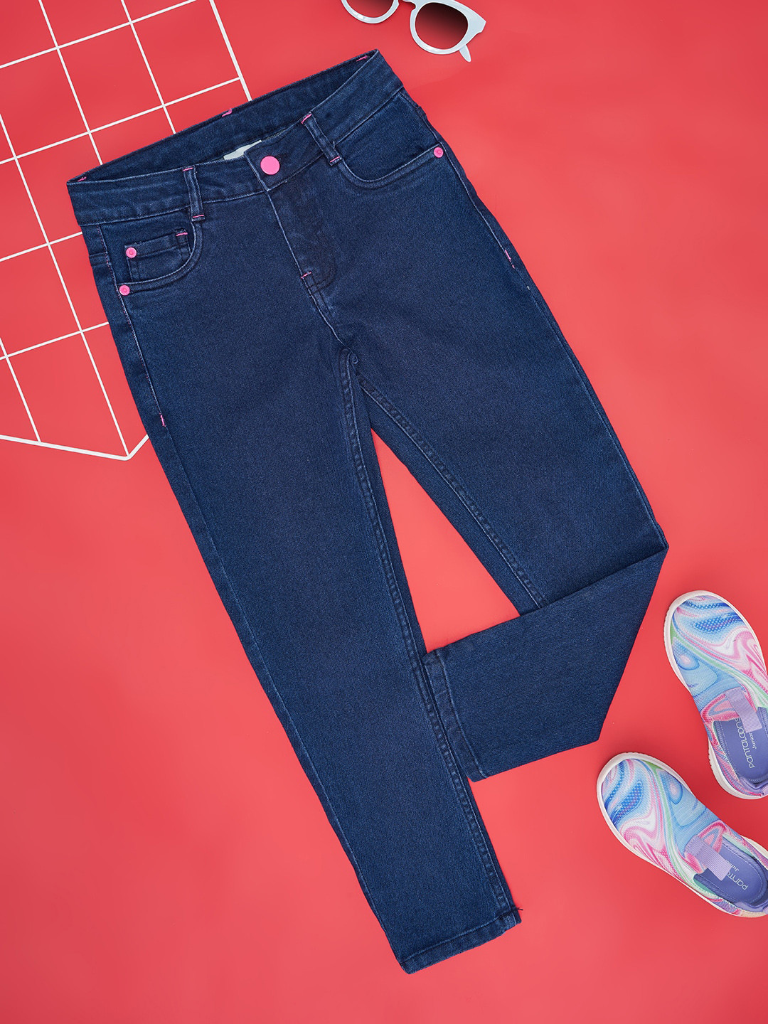 

Pantaloons Junior Girls Clean Look No Fade Jeans, Blue