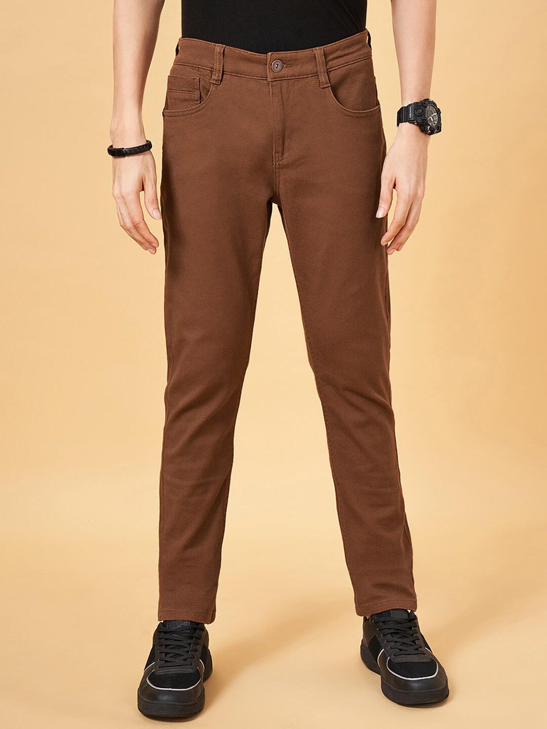 

SF JEANS by Pantaloons Men Skinny Fit Stretchable Jeans, Brown