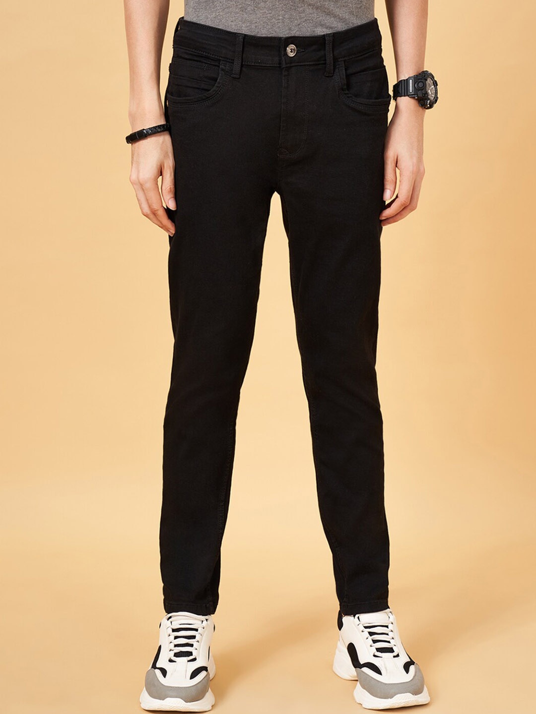 

SF JEANS by Pantaloons Men Slim Fit Clean Look Stretchable Jeans, Black