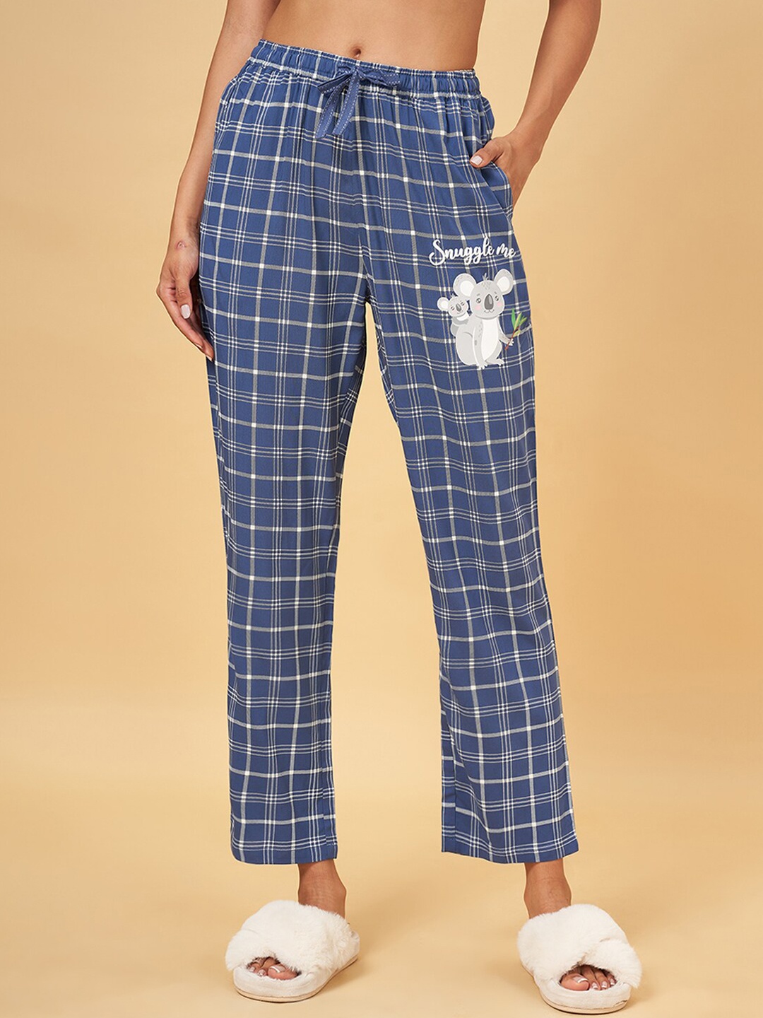 

Dreamz by Pantaloons Checked Lounge Pants, Blue