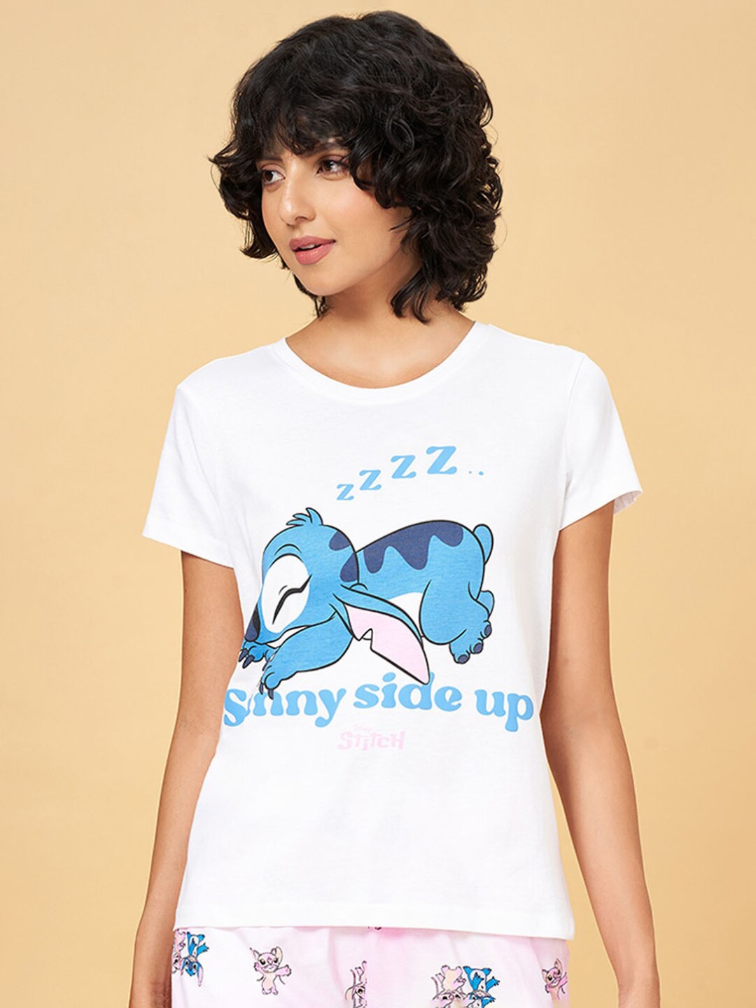 

Dreamz by Pantaloons Printed Pure Cotton Lounge T-shirt, White