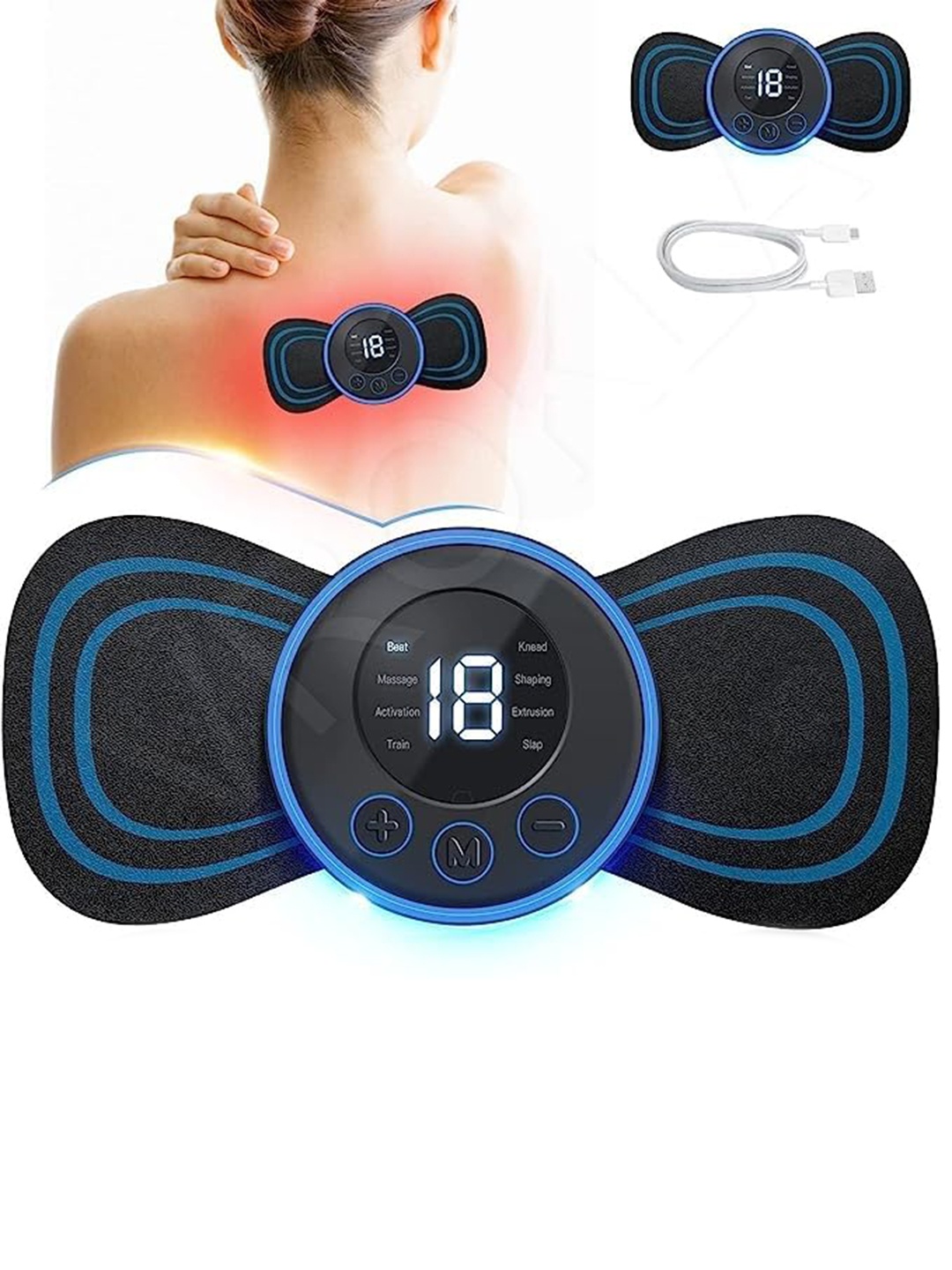 

Adbeni Rechargeable Pain Relief EMS Massage Machine, Blue