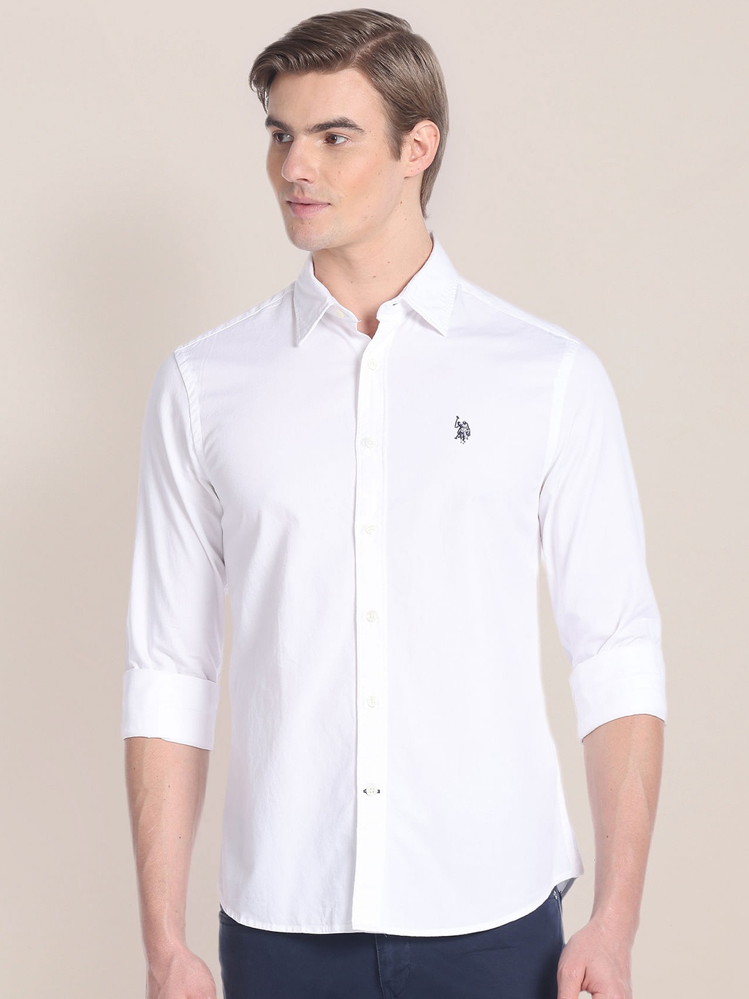 

U.S. Polo Assn. Men Tailored Fit Cotton Casual Shirt, White