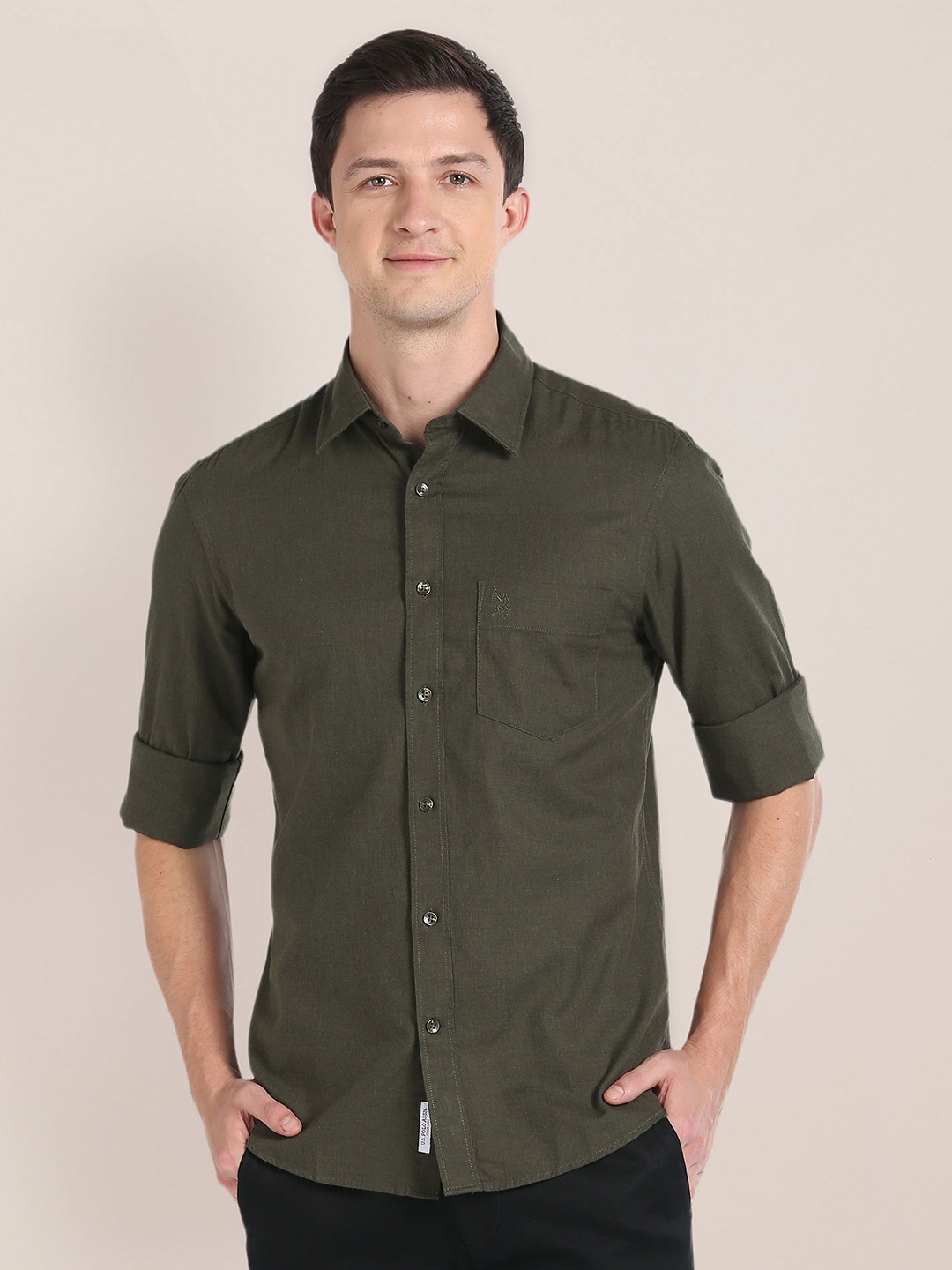 

U.S. Polo Assn. Pure Cotton Casual Shirt, Olive