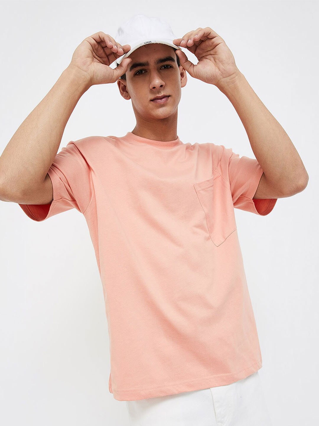 

Forca by Lifestyle Round Neck Short Sleeves Cotton T-shirt, Peach
