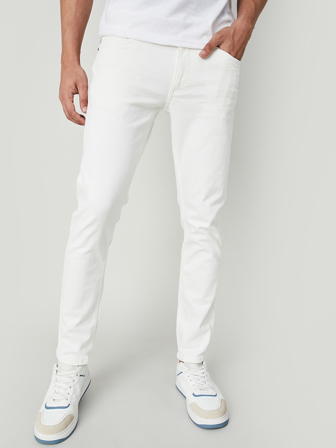 

Forca by Lifestyle Men Skinny Fit Cotton Jeans, White