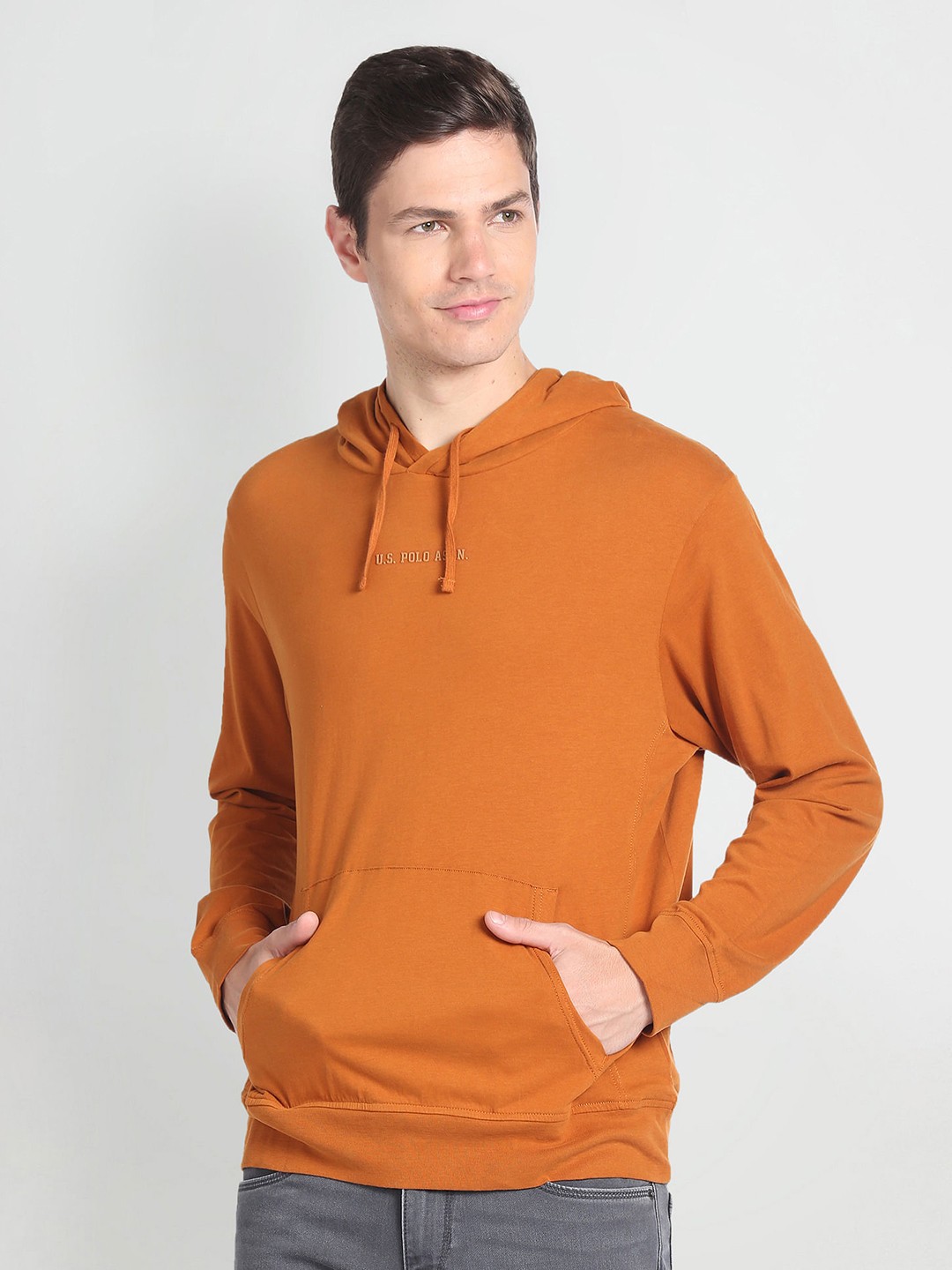 

U.S. Polo Assn. Denim Co. Pure Cotton Hooded Sweatshirt, Brown