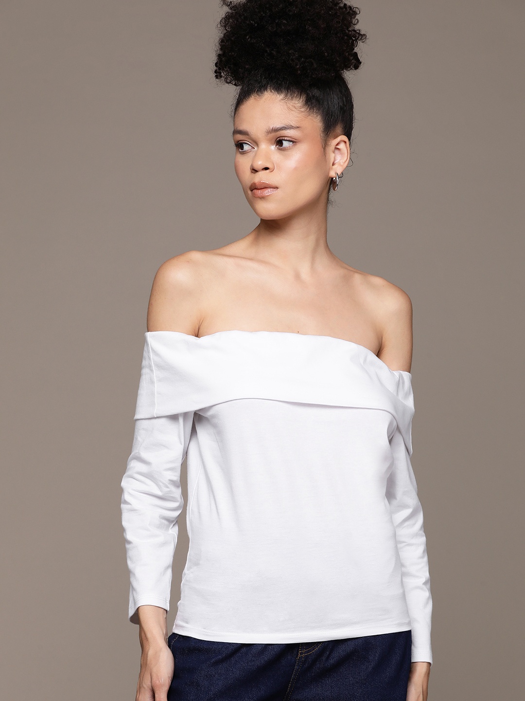 

Roadster Off-Shoulder Top, White