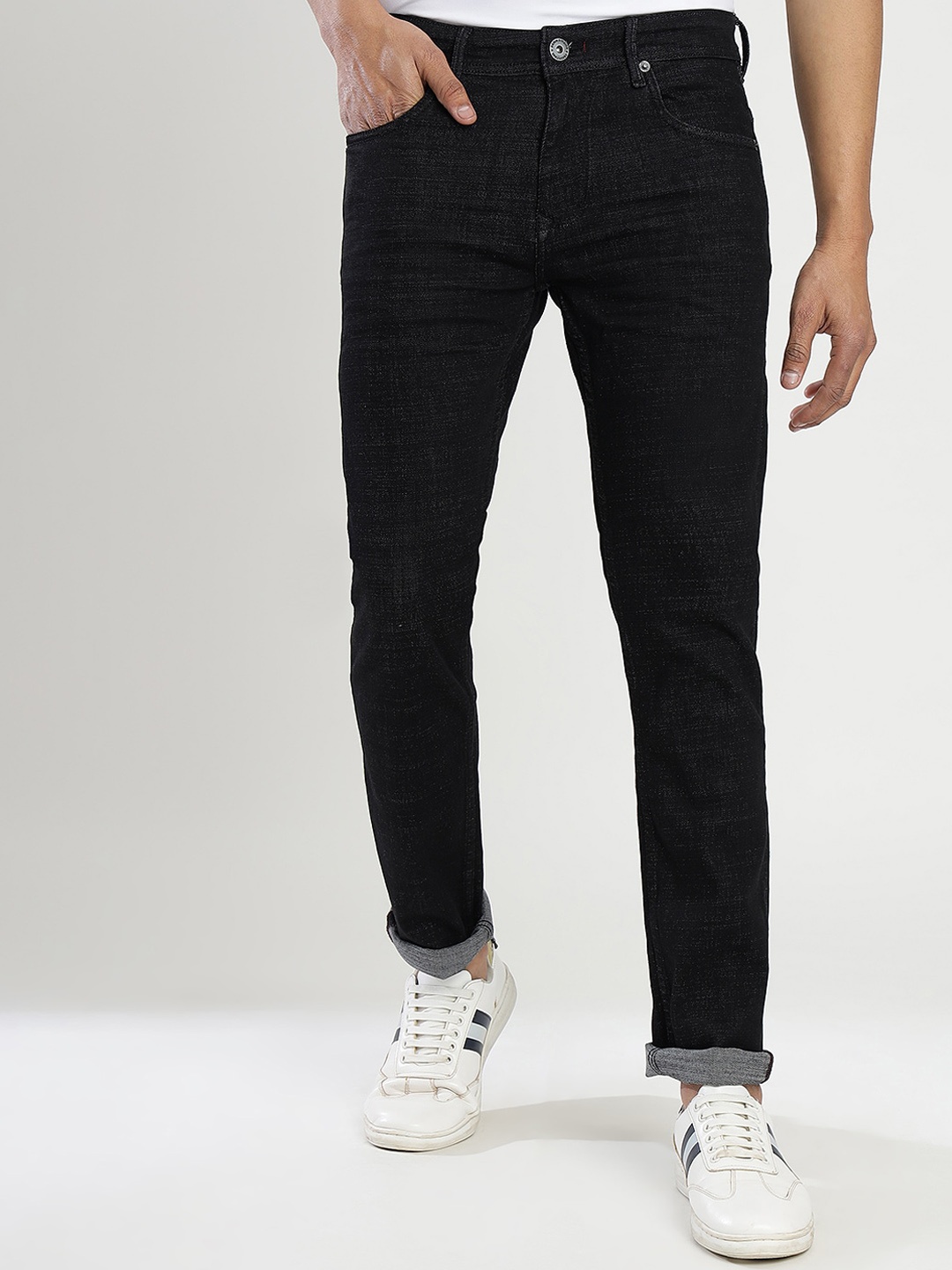 

Greenfibre Men Slim Fit Stretchable Jeans, Black
