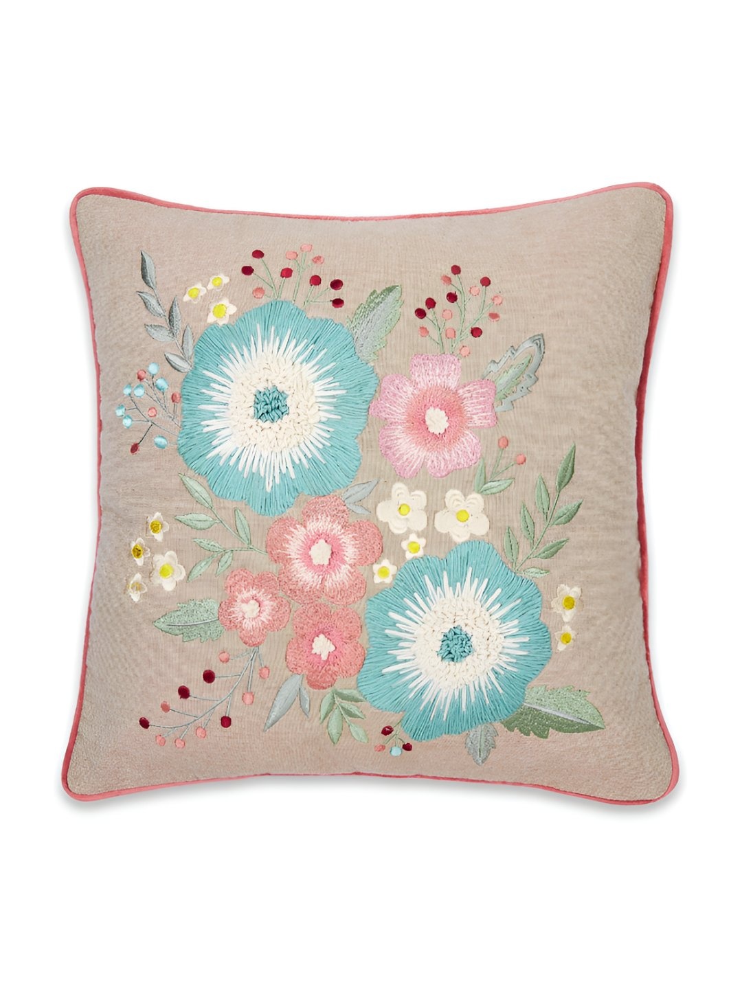 

haus & kinder Blue & Peach Floral Square Cushion Covers