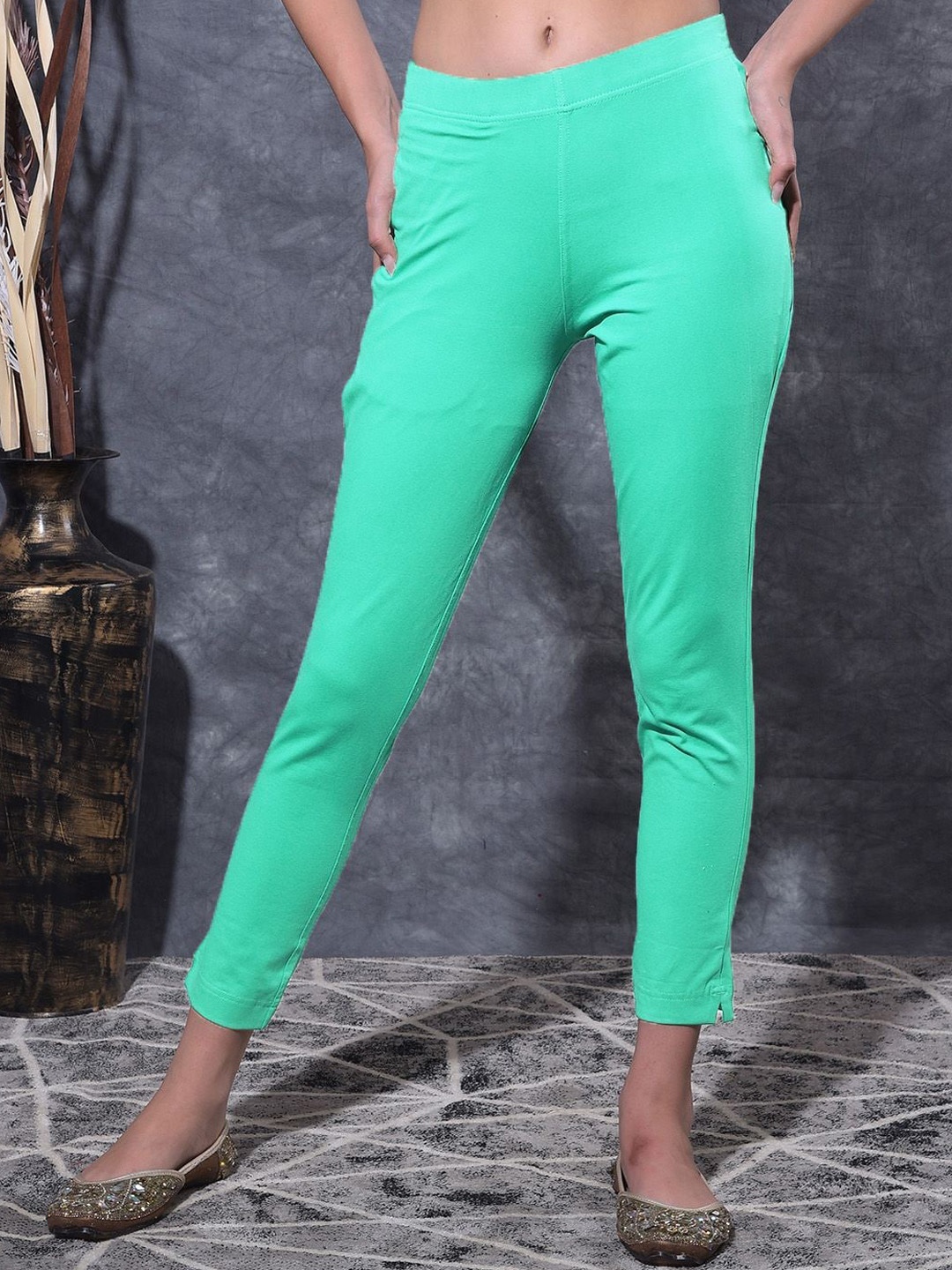 

Dollar Missy Women Relaxed Mid-Rise Trousers, Sea green