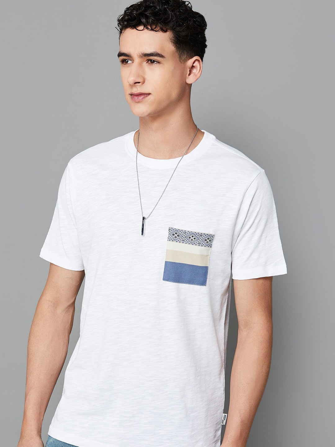 

Fame Forever by Lifestyle Round Neck Cotton Slim Fit T-shirt, White