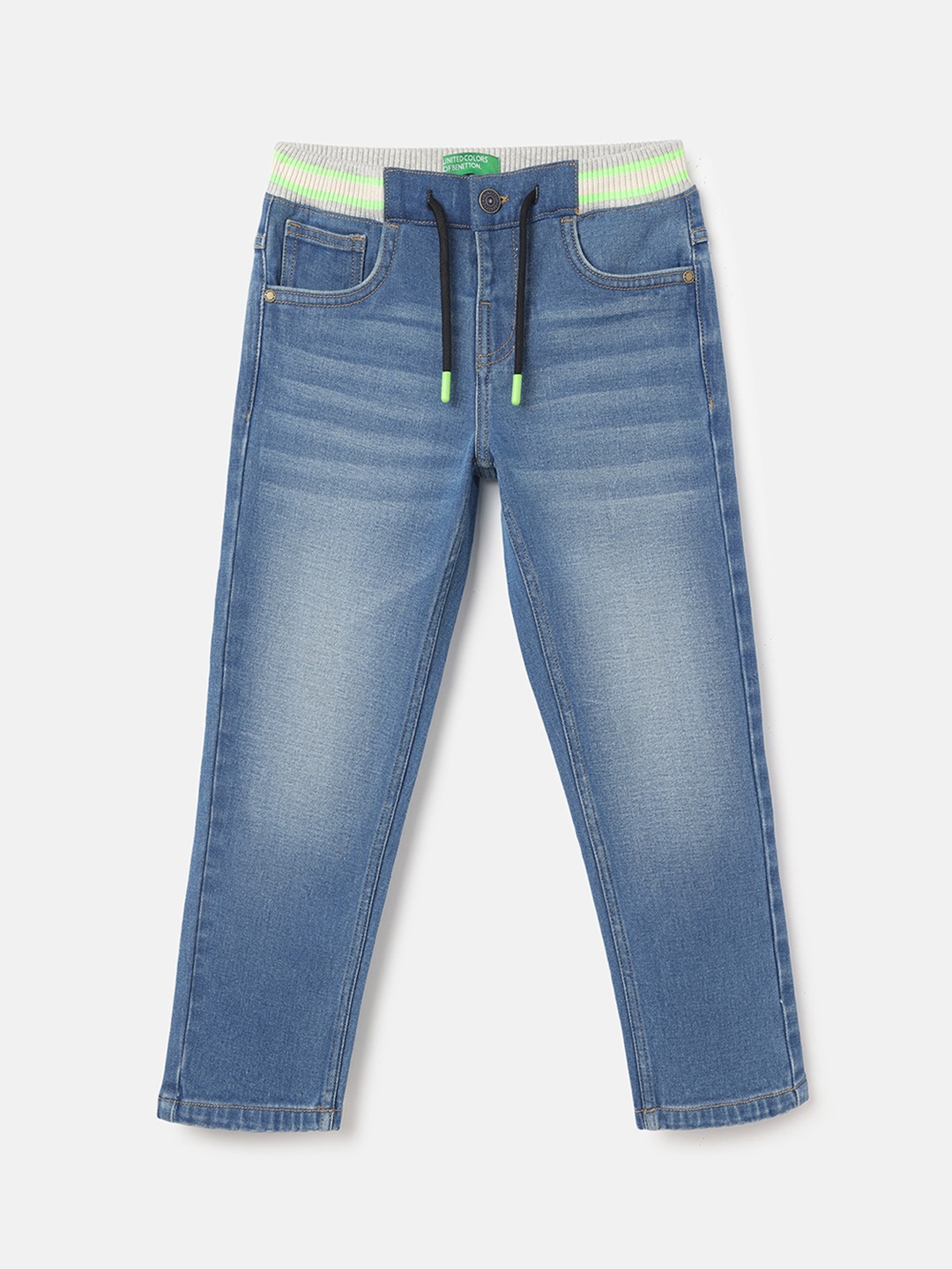 United Colors of Benetton Boys Light Fade Stretchable Jeans, Blue