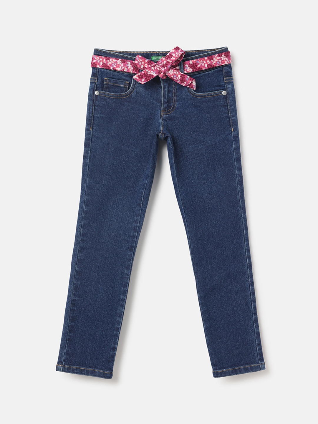 

United Colors of Benetton Girls Slim Fit Clean Look Stretchable Jeans, Blue
