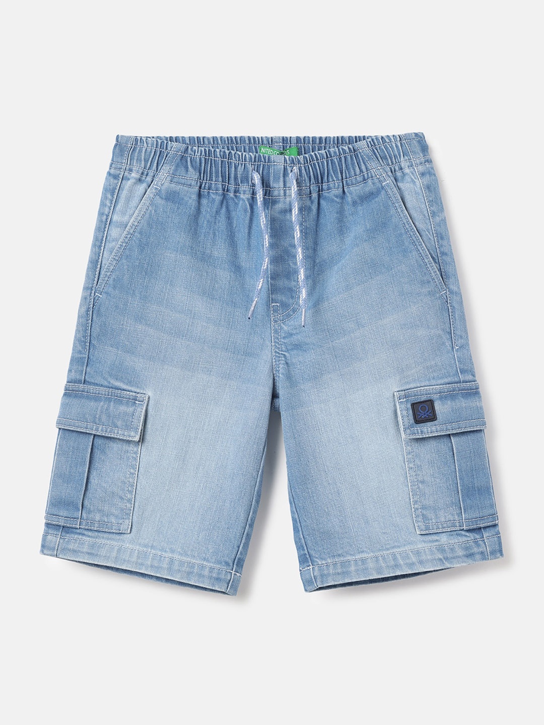 

United Colors of Benetton Boys Washed Denim Shorts, Blue