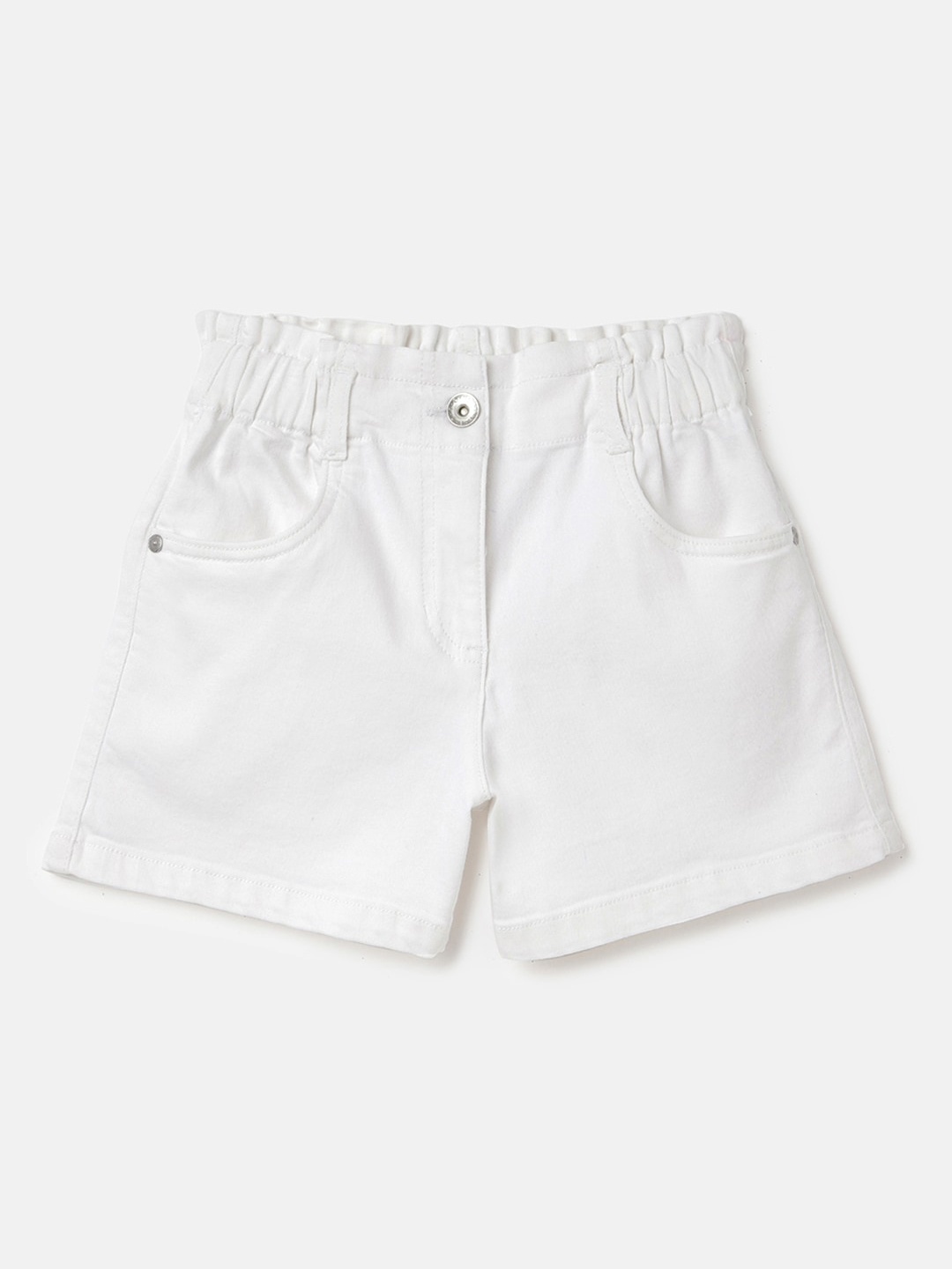 

United Colors of Benetton Girls Mid Rise Denim Shorts, White