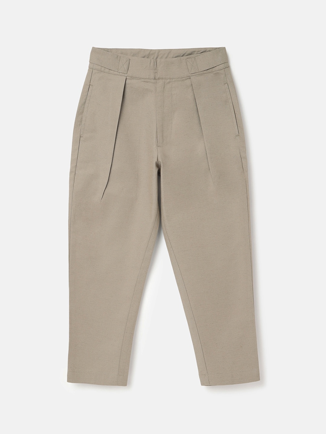 

United Colors of Benetton Girls Pleated Mid-Rise Regular Fit Trouser, Beige