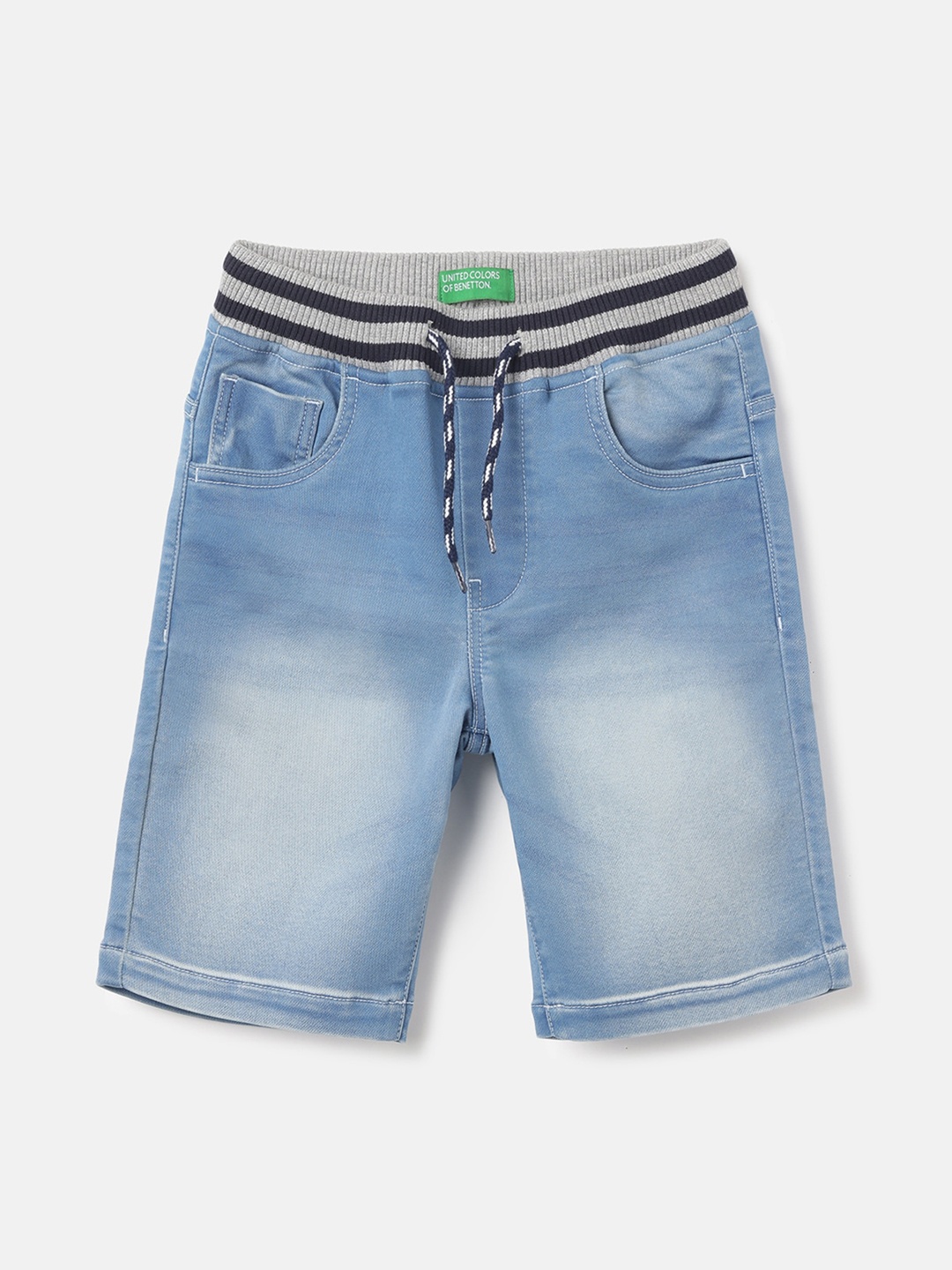 

United Colors of Benetton Boys Washed Denim Shorts, Blue