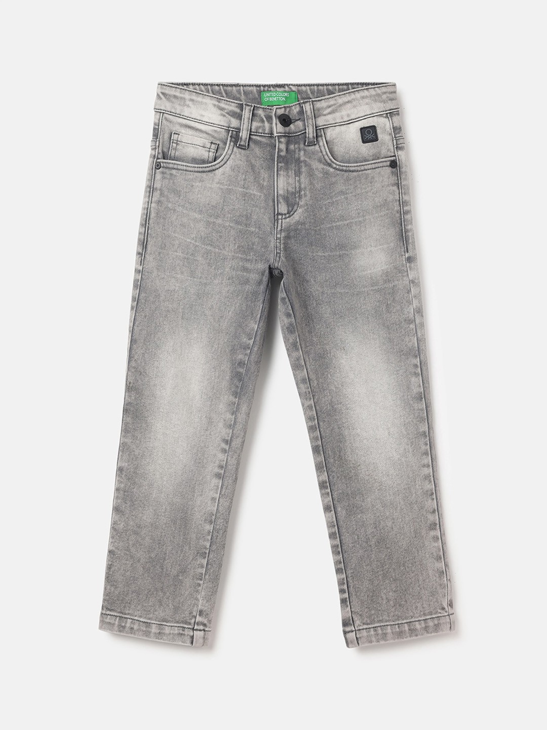 

United Colors of Benetton Boys Straight Fit Heavy Fade Jeans, Grey