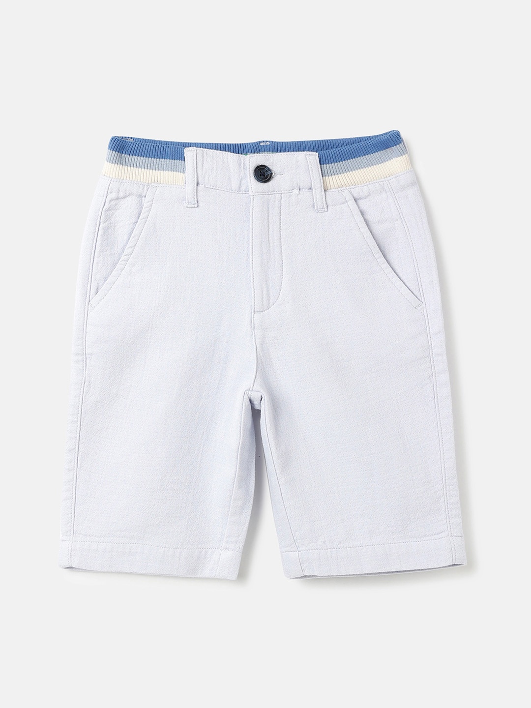 

United Colors of Benetton Boys Mid Rise Pure Cotton Shorts, Blue