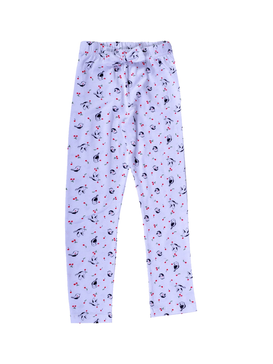 

JUNITOS Girls Conversational Printed Cotton Lycra Ankle Length Leggings, Lavender