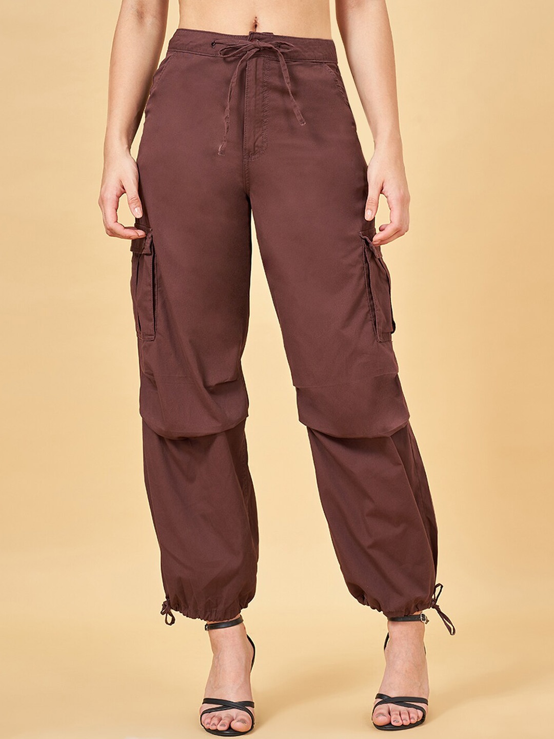 

SF JEANS by Pantaloons Women High-Rise Jodhpuris Trouser, Brown