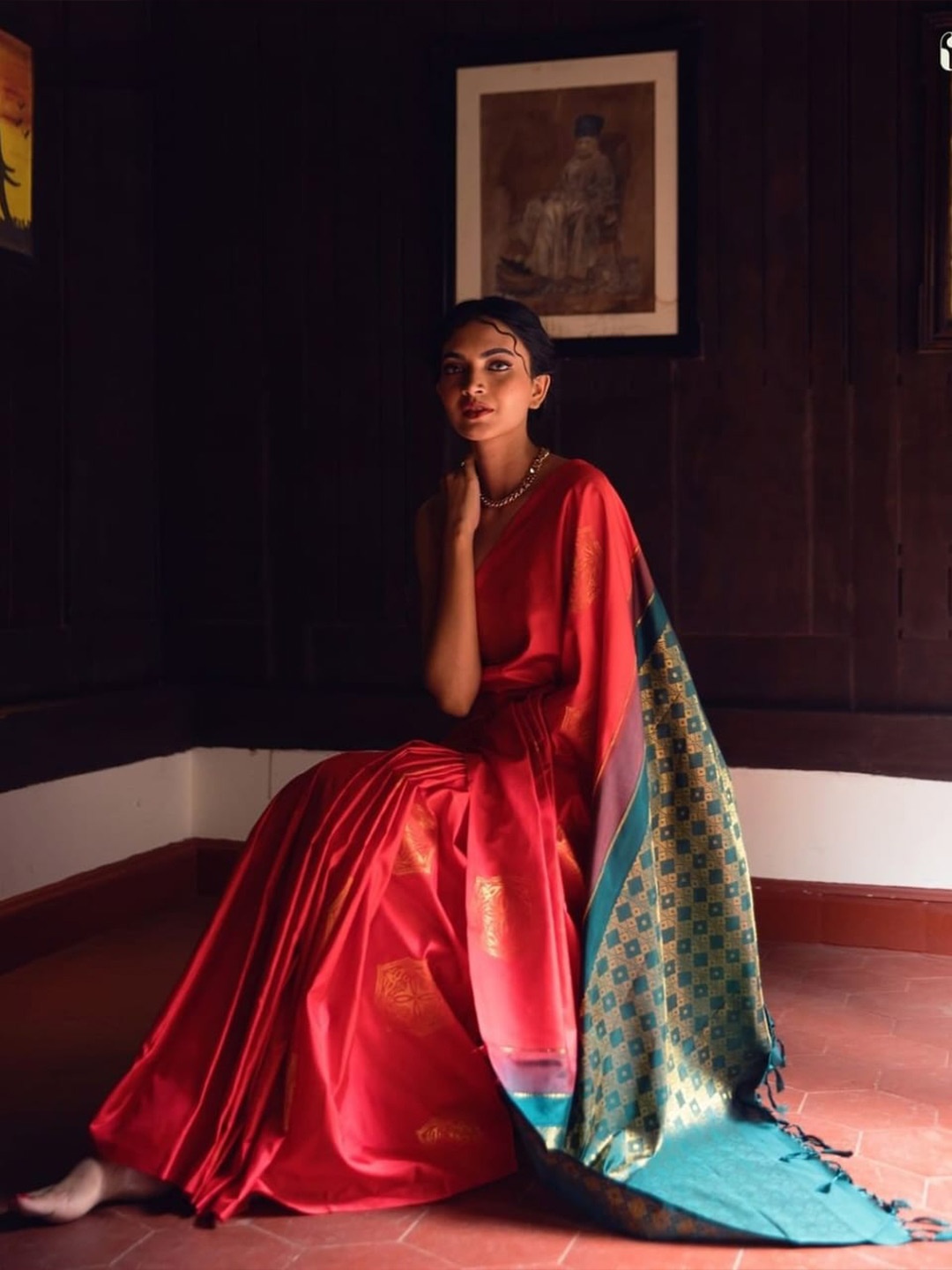 

Glorisa Woven Design Pure Silk Tussar Saree, Pink