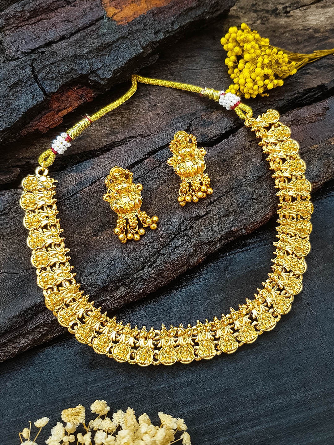 

GRIIHAM Gold Plated Temple Jewellery Set