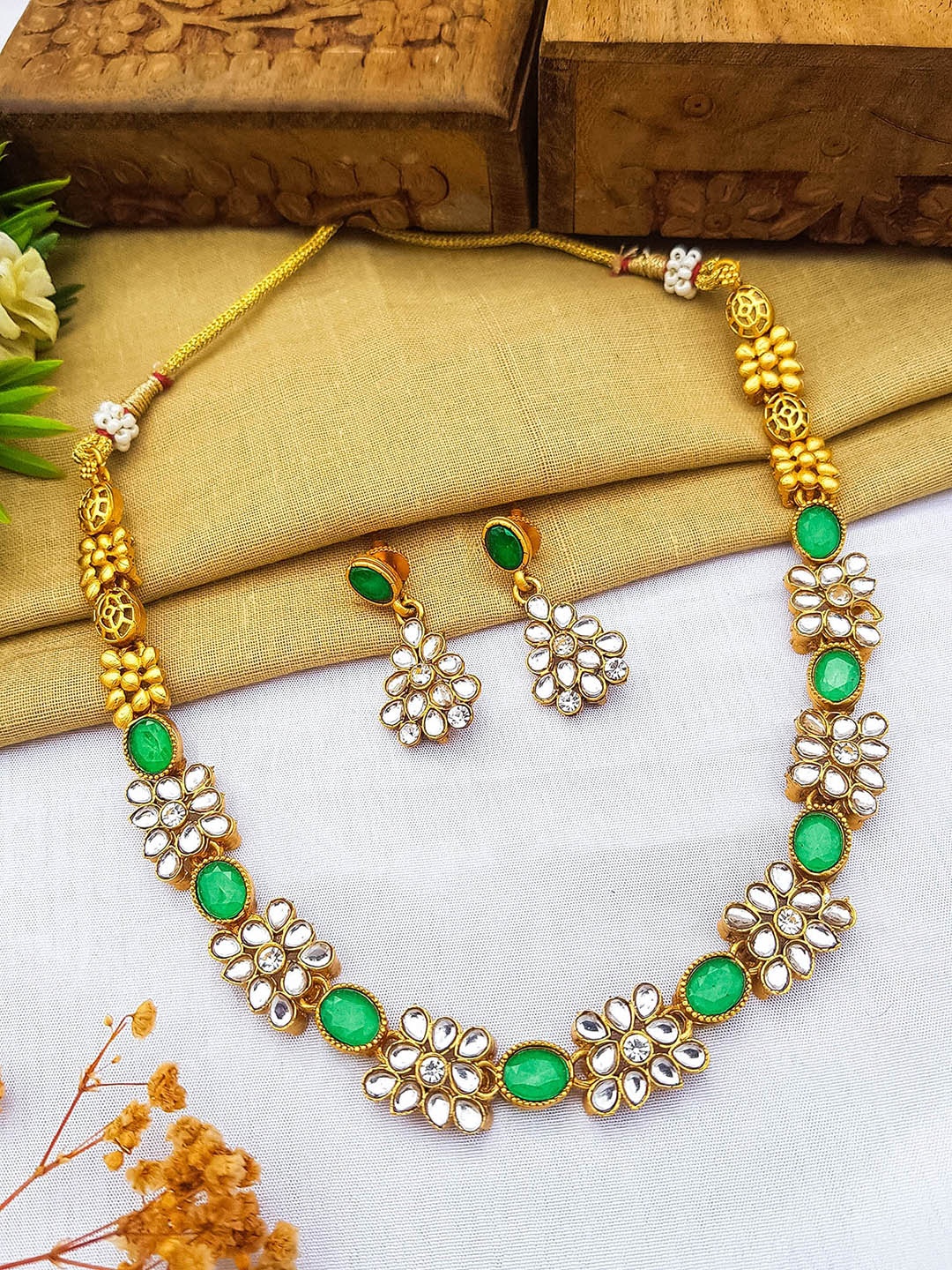 

GRIIHAM Gold-Plated CZ-Studded Jewellery Set