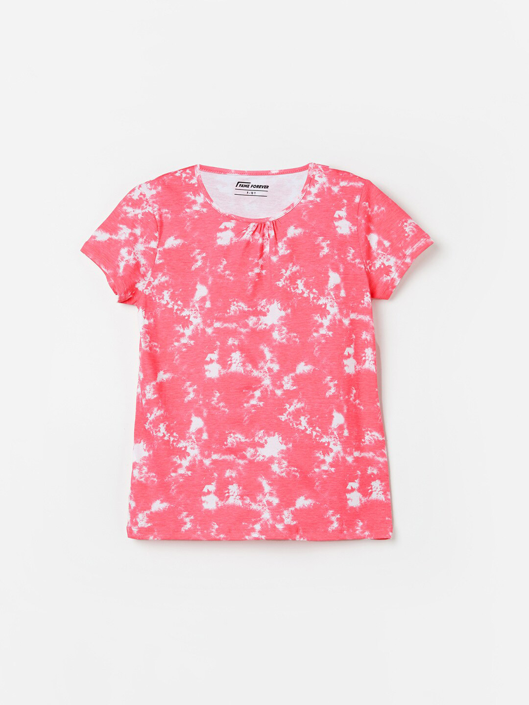 

Fame Forever by Lifestyle Girls Round Neck Abstract Printed Cotton T-shirt, Pink