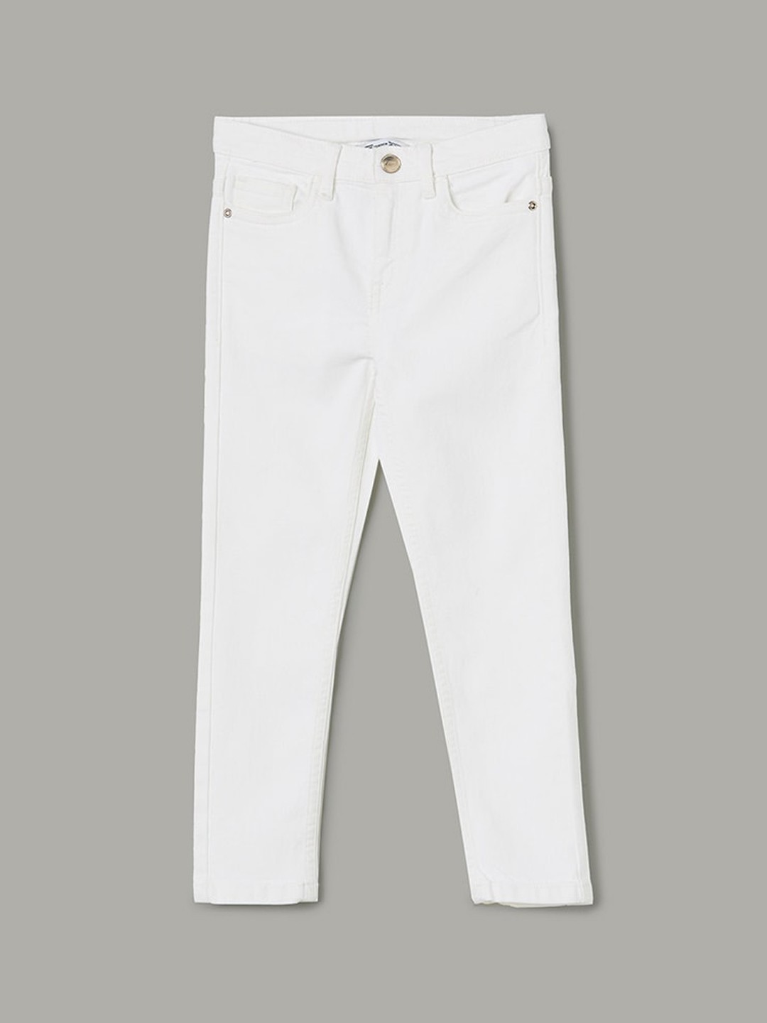 

Fame Forever by Lifestyle Girls Slim Fit Mid-Rise Clean Look Cotton Jeans, White