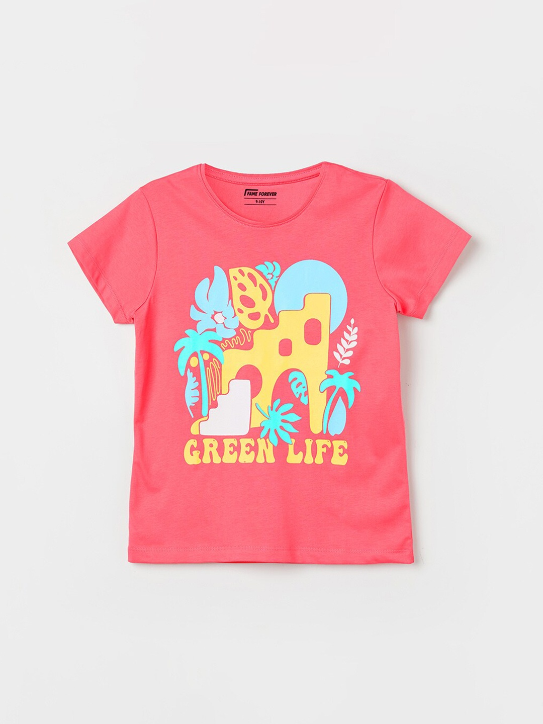 

Fame Forever by Lifestyle Girls Graphic Printed Round Neck T-shirt, Pink