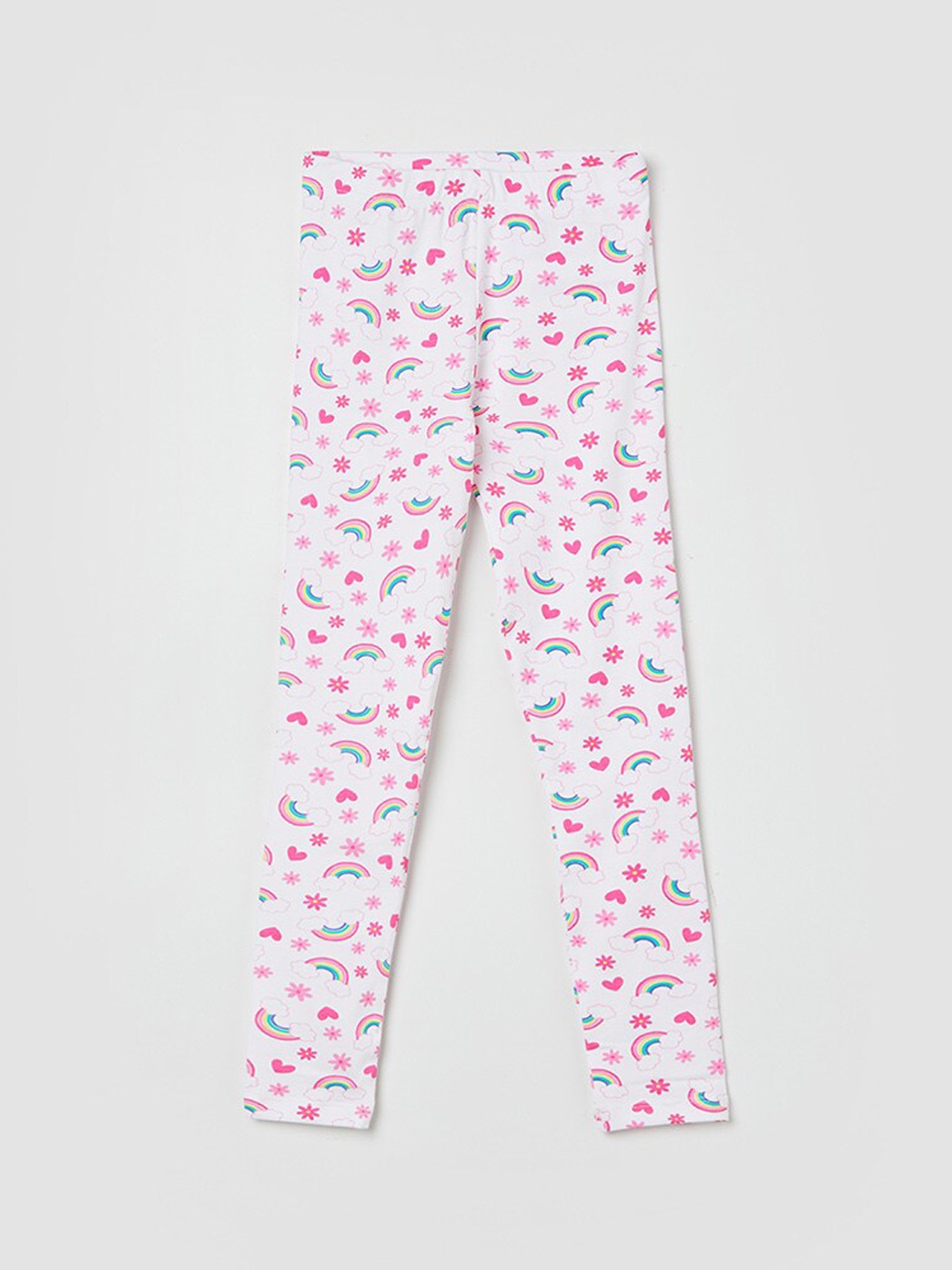 

Fame Forever by Lifestyle Girls Printed Cotton Ankle Length Leggings, White
