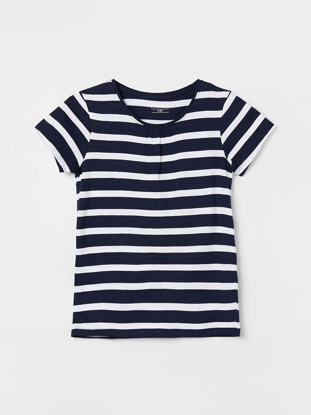 

Fame Forever by Lifestyle Girls Round Neck Striped Cotton T-shirt, Blue