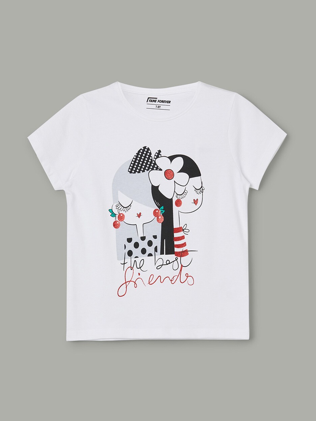 Fame Forever by Lifestyle Girls Floral Printed T-shirt, White