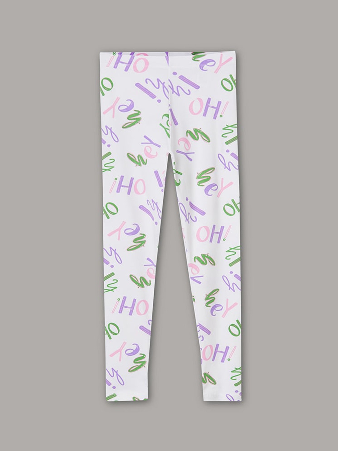 

Fame Forever by Lifestyle Girls Printed Cotton Ankle Length Leggings, White