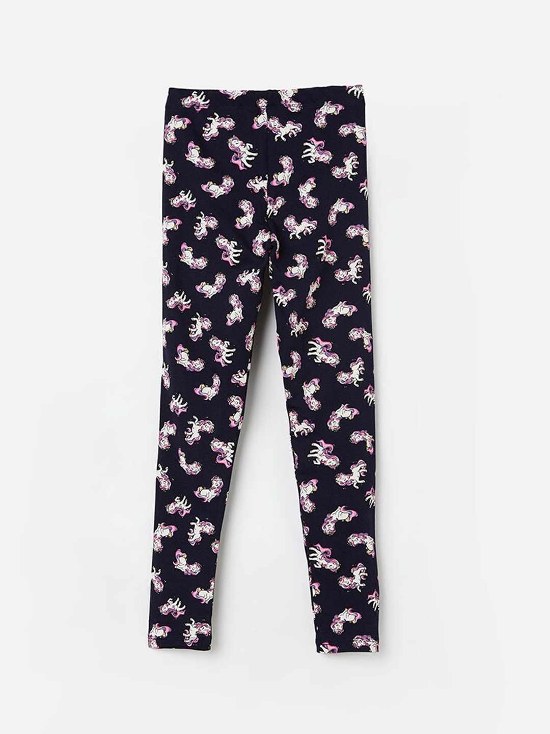 

Fame Forever by Lifestyle Girls Printed Cotton Ankle-Length Leggings, Navy blue