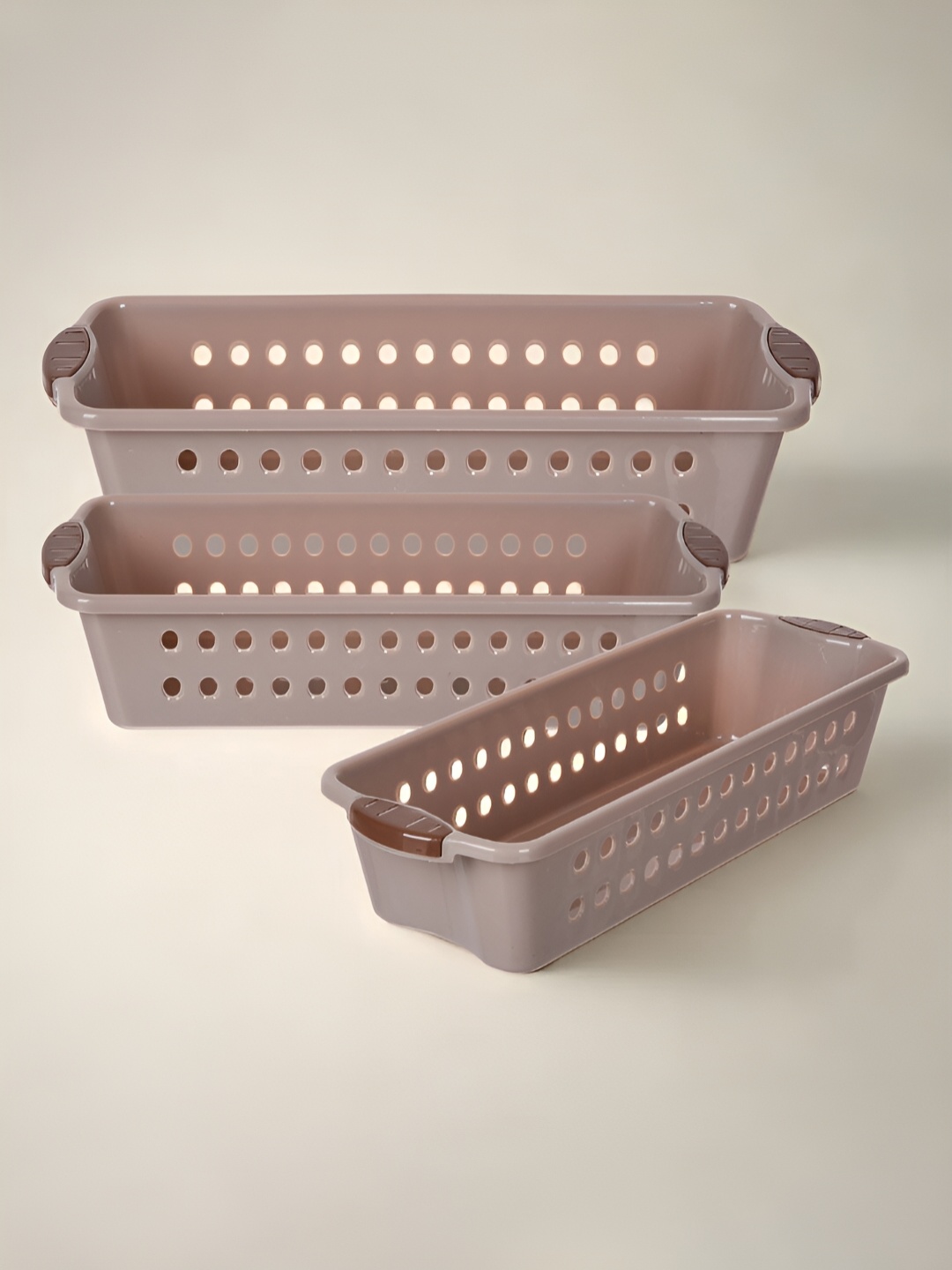 

Kuber Industries Peach-Coloured 3 Pieces Multi-Utility Organisers