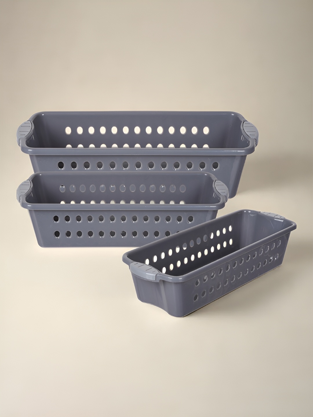 

Kuber Industries Grey 3 Pieces Multi-Utility Organisers