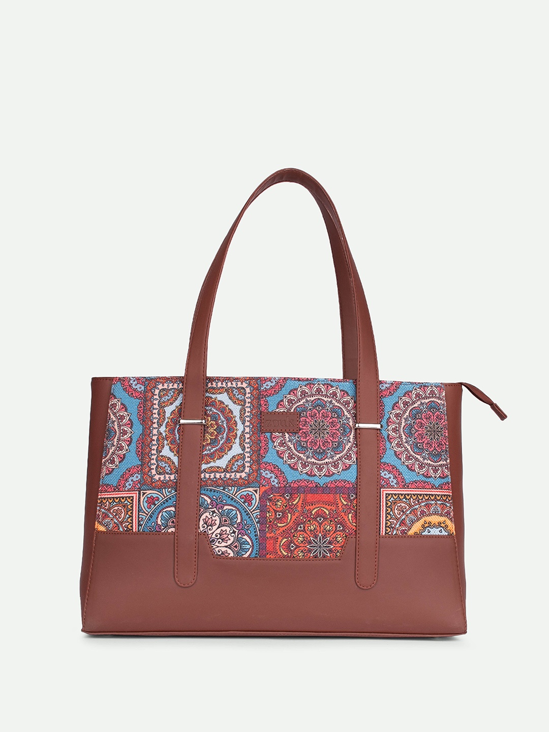 

ZOUK Printed Structured Shoulder Bag, Brown