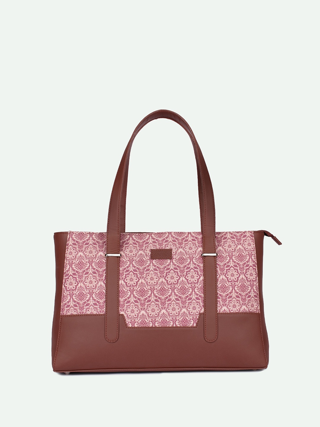 

ZOUK Madurai Blossom Printed Structured Shoulder Bag, Pink