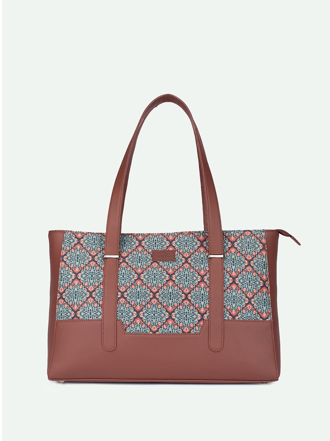 

ZOUK Floral Printed Structured Shoulder Bag, Green