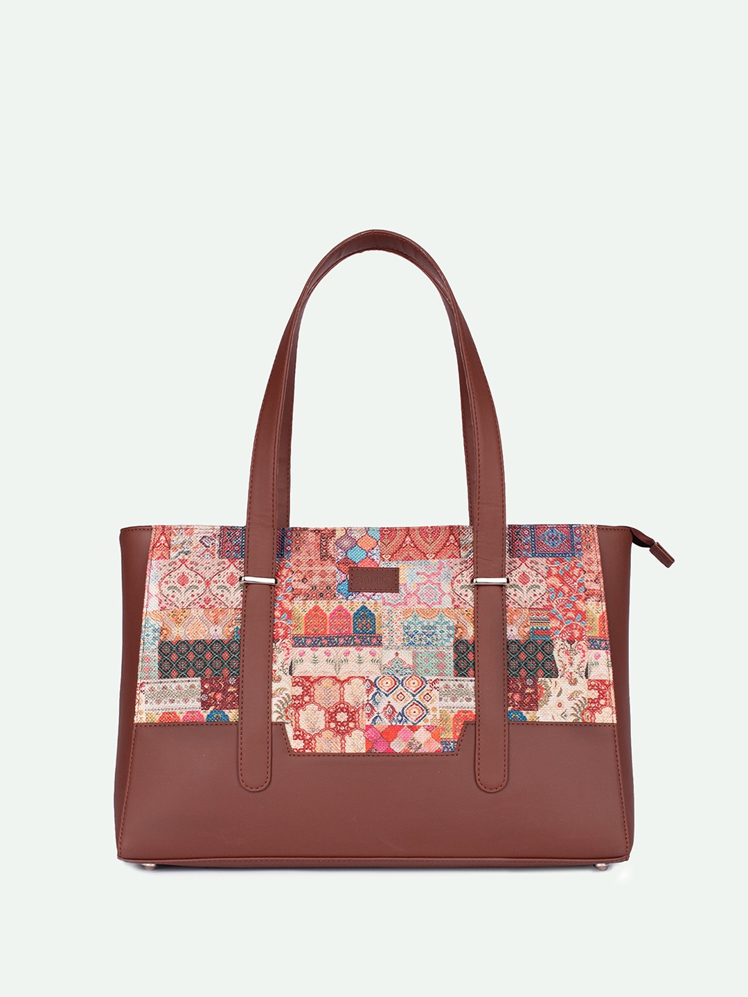 

ZOUK Kutch Gamthi Printed Shopper Tote Bag, Brown