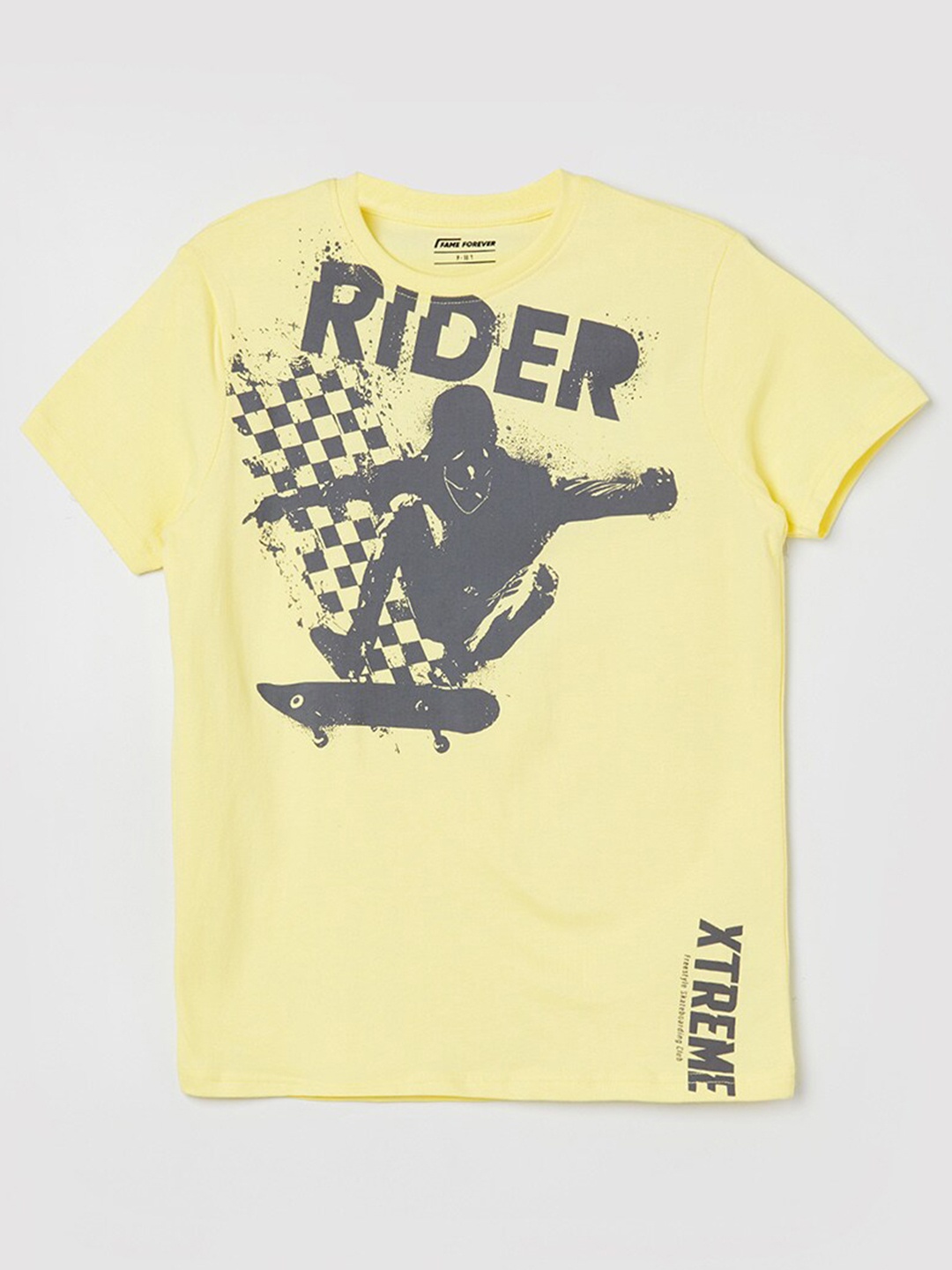 

Fame Forever by Lifestyle Boys Printed Cotton T-shirt, Yellow