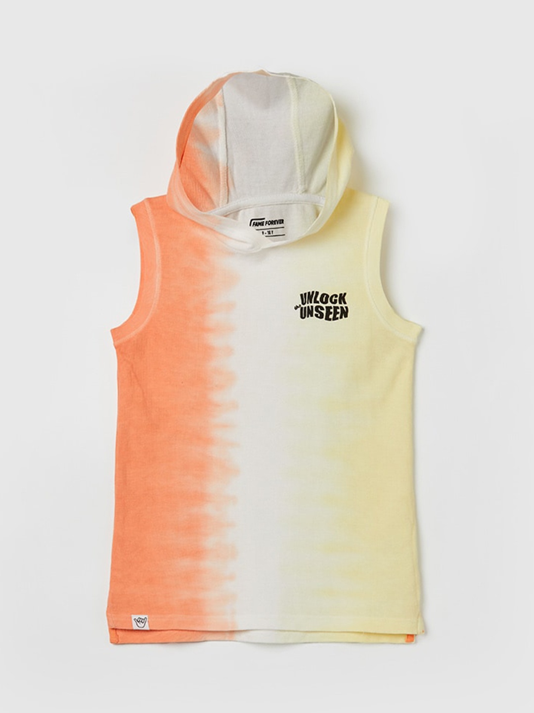 

Fame Forever by Lifestyle Boys Tie and Dye Hooded T-shirt, White