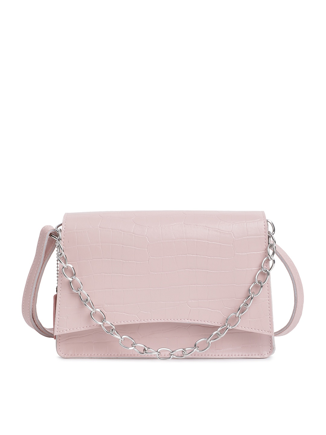 

Fastrack Croc Textured Structured Sling Bag, Pink