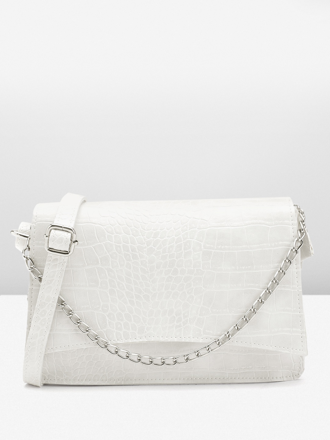 

Fastrack Croc Textured Sling Bag, White