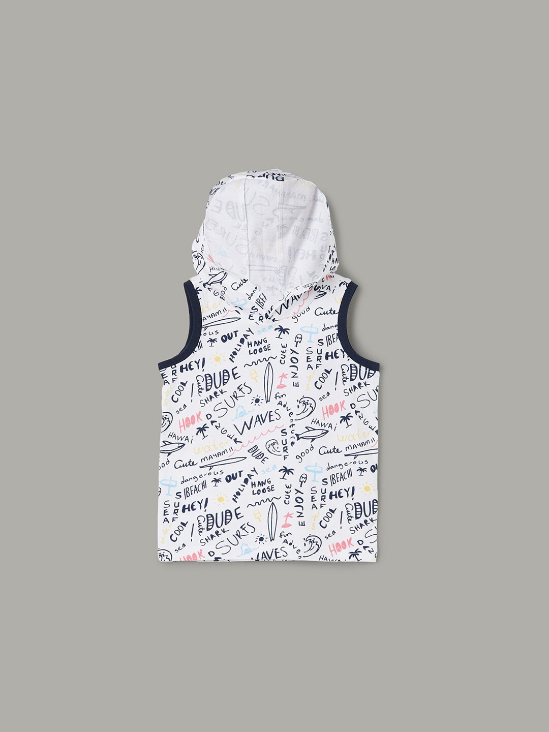 

Juniors by Lifestyle Boys Conversational Print Hooded Cotton T-shirt, White