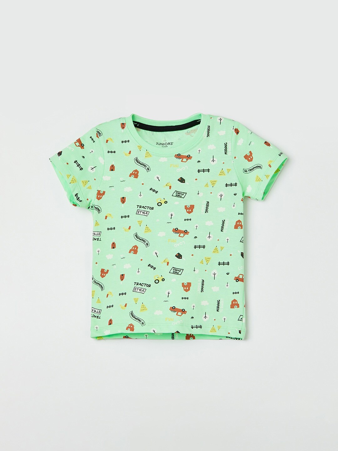 

Juniors by Lifestyle Boys Conversational Printed Round Neck Cotton T-shirt, Green